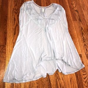 Beautiful baby blue tank top with lace detailing